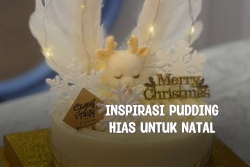 Inspirasi pudding hias untuk Natal