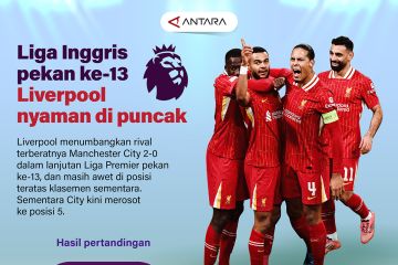 Liga Inggris pekan ke-13: Liverpool nyaman di puncak