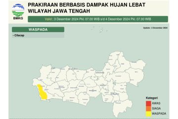 BMKG imbau warga Cilacap waspadai dampak hujan lebat