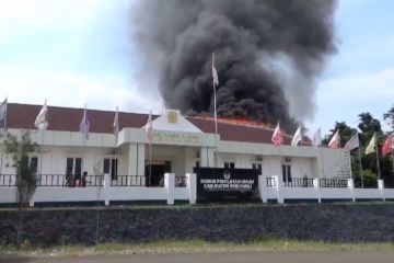 Kantor KPU Morowali terbakar, ini penjelasan Polda Sulteng