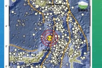 BMKG : Gempa dengan Magnitude 5,4 guncang Sulawesi Utara