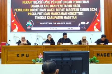 KPU Magetan : Nanik-Suyatni raih suara terbanyak pilkada pasca-PSU