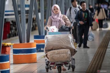 Arus mudik di Stasiun Kertapati Palembang