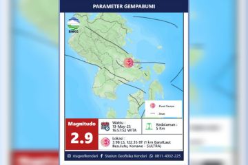 Info gempa hari ini baru saja magnitudo 2,9 guncang Konawe hingga Kendari