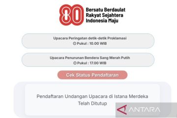 Istana buka laman pendaftaran upacara HUT Ke-80 RI di Istana Merdeka