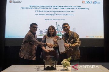 Penandatanganan perjanjian kerja sama PT BNI dengan PT SMF