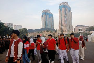 Warga mulai padati kawasan Patung Kuda meriahkan HUT ke-80 RI