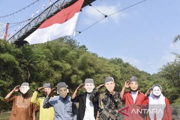 Upacara peringatan detik-detik Proklamasi Kemerdekaan Ke-80 RI di Sungai Citanduy