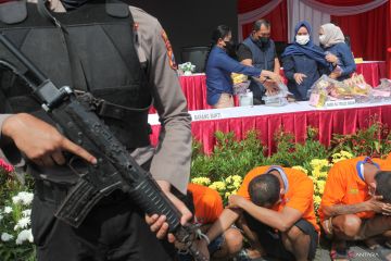 Pemusnahan barang bukti narkoba di Surabaya