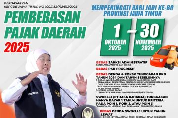 Pemprov hadirkan kado pembebasan pajak daerah jelang HUT Jatim