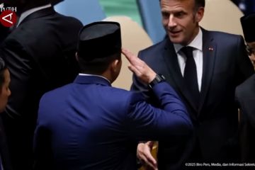 Momen Presiden Macron sapa delegasi Indonesia di Markas Besar PBB