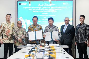 PLN EPI dan Timas Suplindo Teken Kontrak Pipa Gas WNTS–Pemping Perkuat Ketahanan Energi Nasional