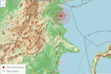 Info gempa bumi hari ini baru saja M4,4 terjadi di Tarakan Kaltara