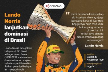 Lando Norris lanjutkan dominasi di Brasil