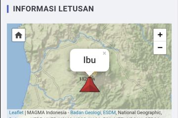 Badan Geologi: Gunung Ibu erupsi pada Sabtu tengah malam