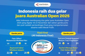 Indonesia raih dua gelar juara Australian Open 2025