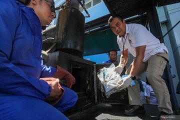 Pemusnahan barang bukti ganja di BNNP Jawa Timur