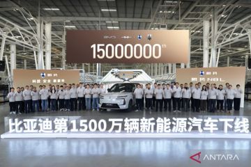 BYD mencapai tonggak sejarah produksi 15 juta unit kendaraan listrik