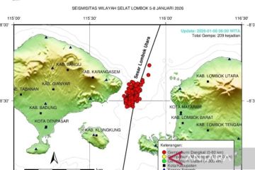 BBMKG rekam 212 gempa swarm di Sesar Lombok Utara