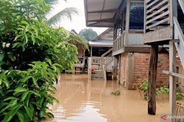 Sungai meluap, ratusan rumah warga Gunung Meraksa OKU terendam banjir