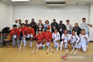 WNI padati stadion dukung Timnas Sepak Bola Amputasi RI di Jepang