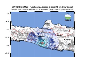 Gempa Jogja terkini 2 menit yang lalu M4,5
