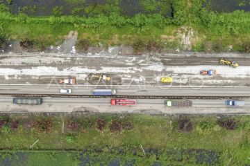 Perbaikan jalan tol Palembang-Kayu Agung