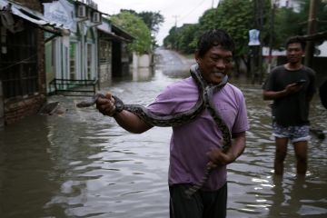 Banjir di Kota Bandarlampung akibat hujan deras