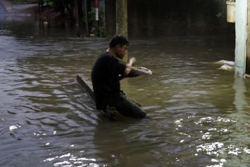 Banjir di Kota Bandarlampung akibat hujan deras