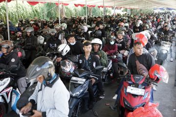 Arus balik pemudik sepeda motor di Pelabuhan Bakauheni