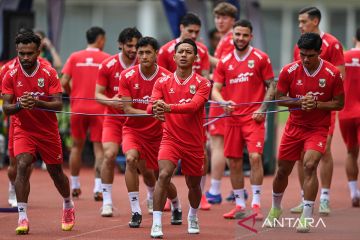 Latihan Timnas Indonesia jelang final FIFA Series