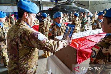 UNIFIL gelar upacara pelepasan jenazah tiga prajurit TNI
