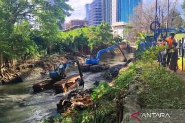 Antisipasi banjir, Jaksel keruk 6.842 meter kubik lumpur Kali Krukut
