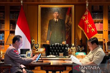 Di Hambalang, Prabowo panggil Kapolri minta laporan transformasi Polri