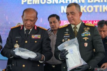 Pemusnahan barang bukti kokain di Polda Jawa Timur