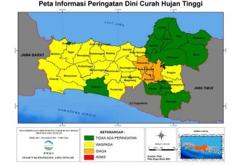 BMKG: Waspada hujan lebat di Jateng selatan hingga akhir Mei