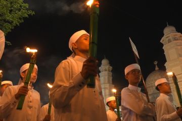 Pawai obor semarakkan tahun baru islam di Aceh Besar