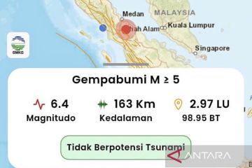 Gempa M 6,4 Simalungun Sumut juga terasa di Aceh