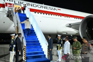 Prabowo tiba di Tanah Air usai kunjungan ke Vladivostok Rusia