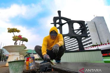 Komplek Parlemen Senayan dipercantik jelang Sidang Tahunan