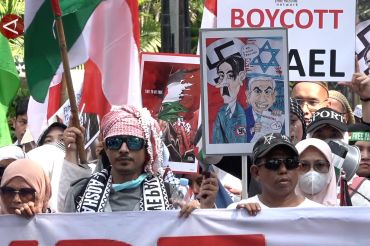 Aksi bela Palestina di Kedubes Mesir tuntut pembukaan jalur Rafah