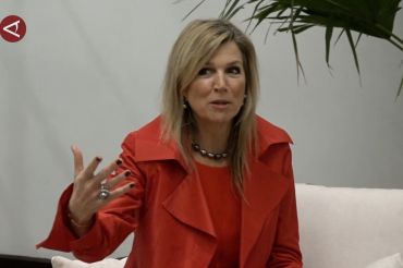 Ratu Maxima bicara kesehatan keuangan dengan Menko Airlangga