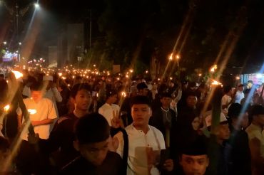 Sambut Ramadhan 1447 H, pawai obor di Palu berlangsung meriah
