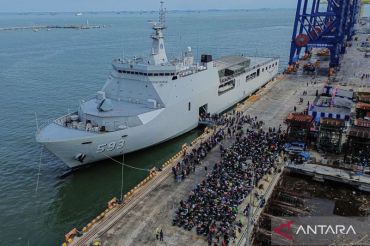 Begini suasana Arus balik pemudik gratis dengan kapal TNI AL di Semarang