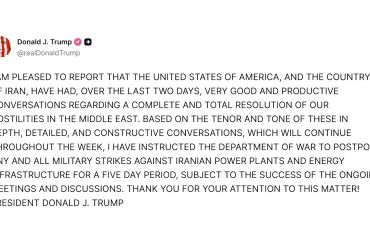 Trump tunda aksi militer ke Iran selama lima hari