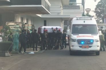 Jenazah Ryamizard Ryacudu tiba di kantor Kementerian Pertahanan