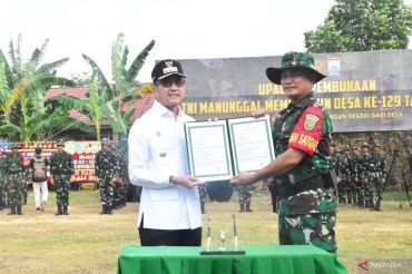 TMMD ke-129 Palembang: Prajurit Kodim 0418 bangun jalan dan rehab rumah