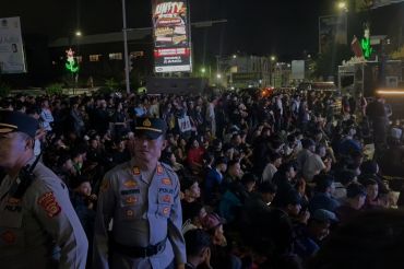 Ribuan warga padati nobar Final Piala Dunia di Tugu Adipura Bandarlampung