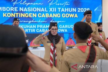 92 peserta Kwarcab Pramuka  Gowa ikuti Jamnas XII di Jakarta Timur