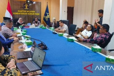 Kanwil Kemenkum Riau harmonisasikan Ranpergub ASB, perkuat kualitas regulasi keuangan daerah